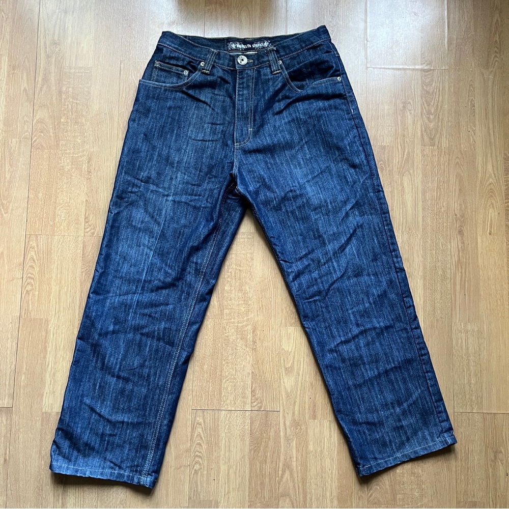 Vintage Brooklyn Xpress Baggy Fit Dark Blue Jeans - Men’s W34 L32